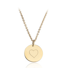 18k gold plated Stainless Steel Blank Heart Pendant Necklace for women